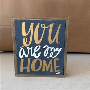Gold and White 'You Are My Home' Wall Art
